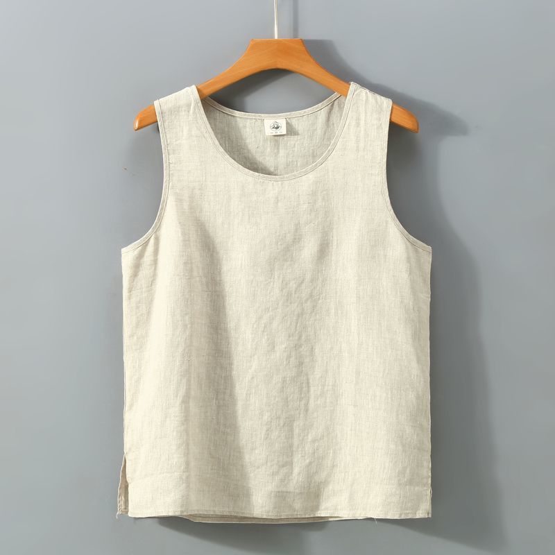Sleeveless linen vest