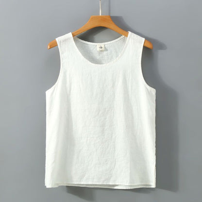 Sleeveless linen vest