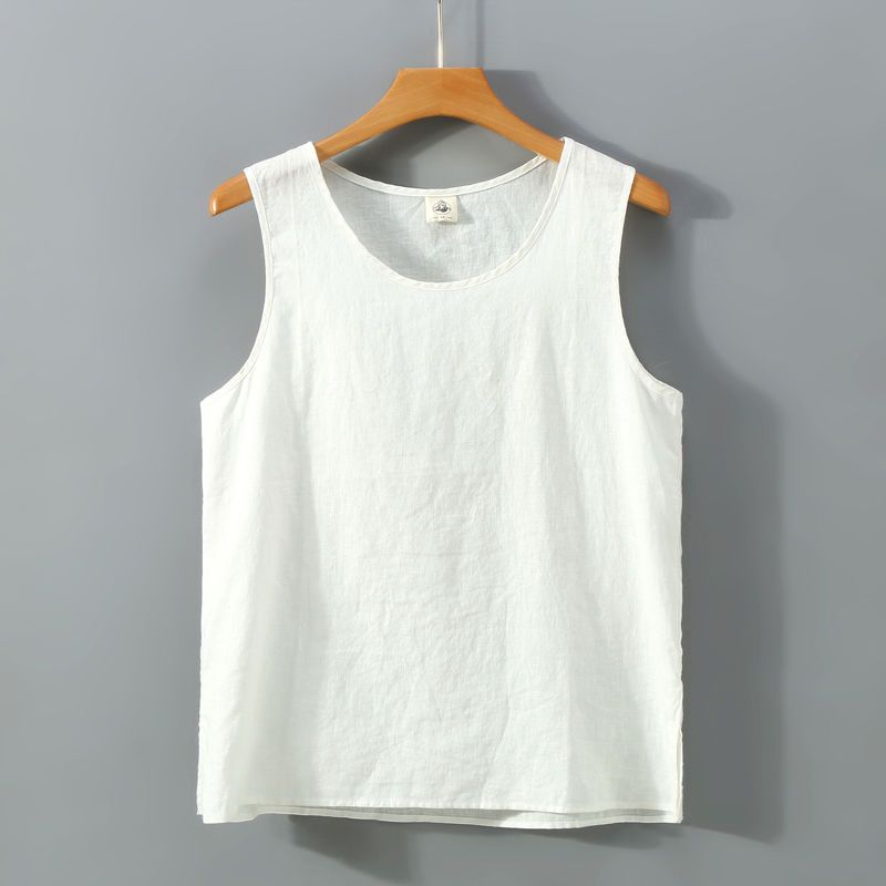 Sleeveless linen vest