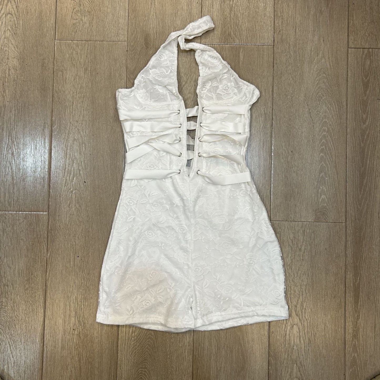 Sleeveless Mesh Halter Jumpsuit