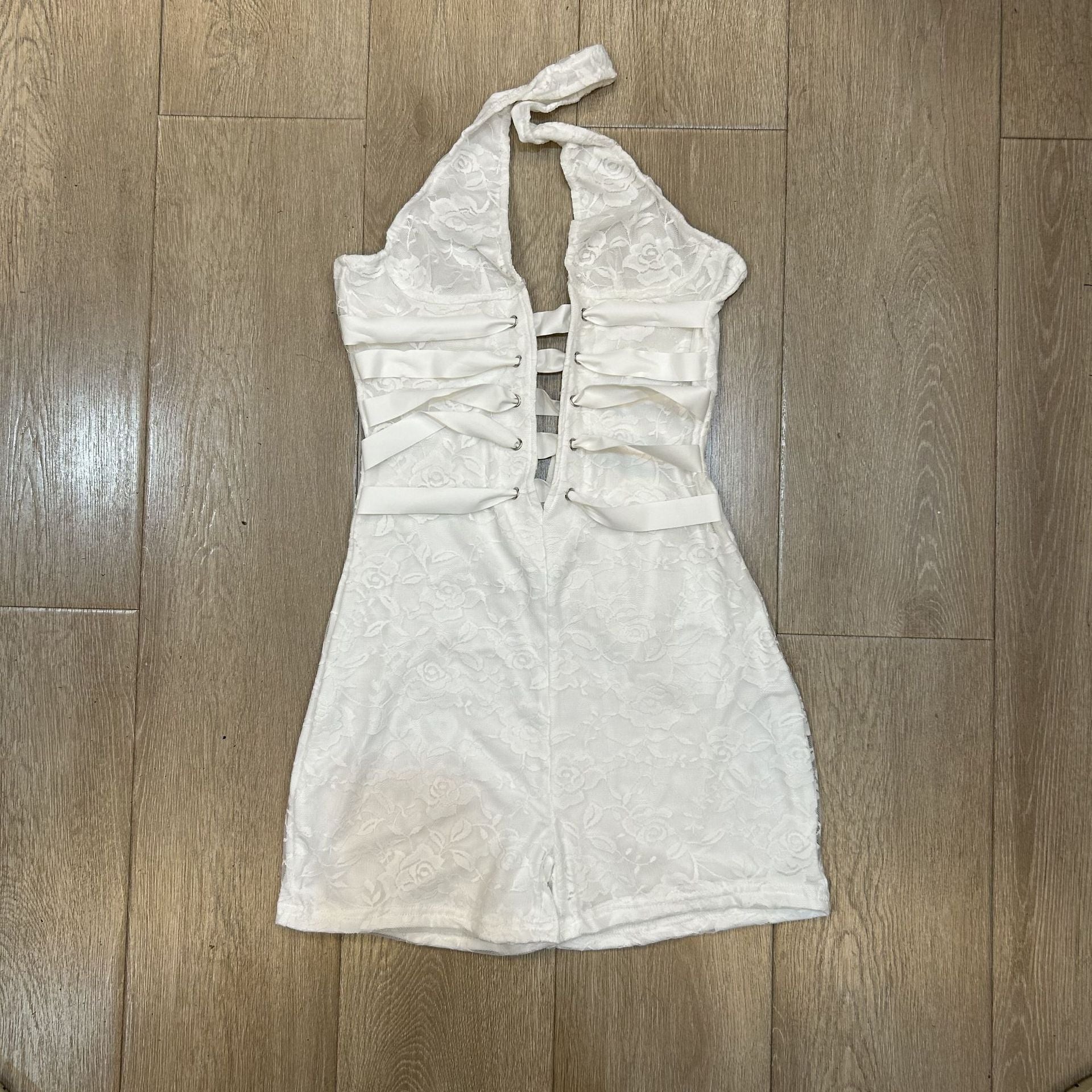 Sleeveless Mesh Halter Jumpsuit