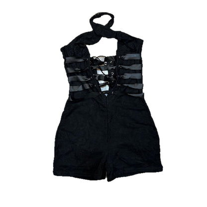 Sleeveless Mesh Halter Jumpsuit