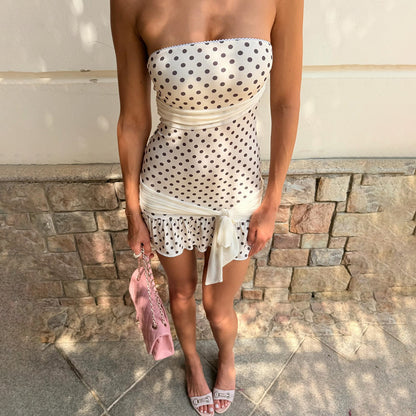 Sleeveless Polka Dot Slim Fit Dress