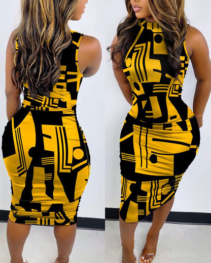 Sleeveless printed dress