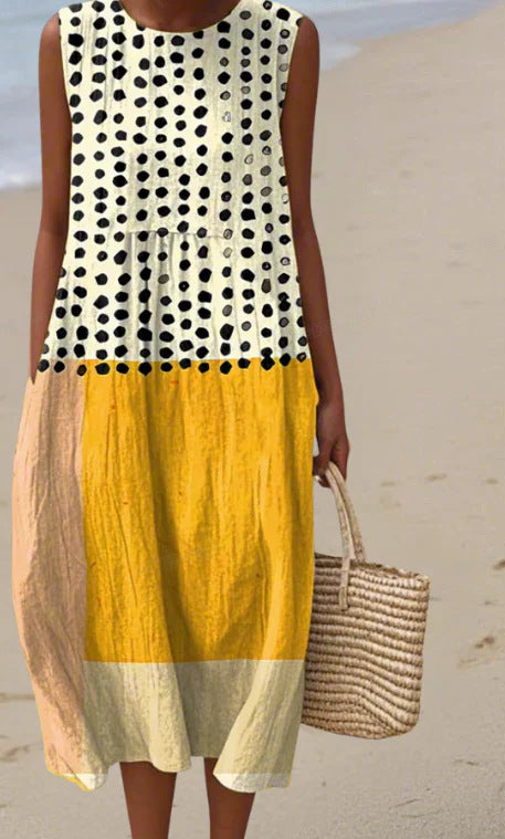 Sleeveless Printed Long Dress