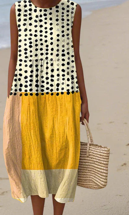 Sleeveless Printed Long Dress