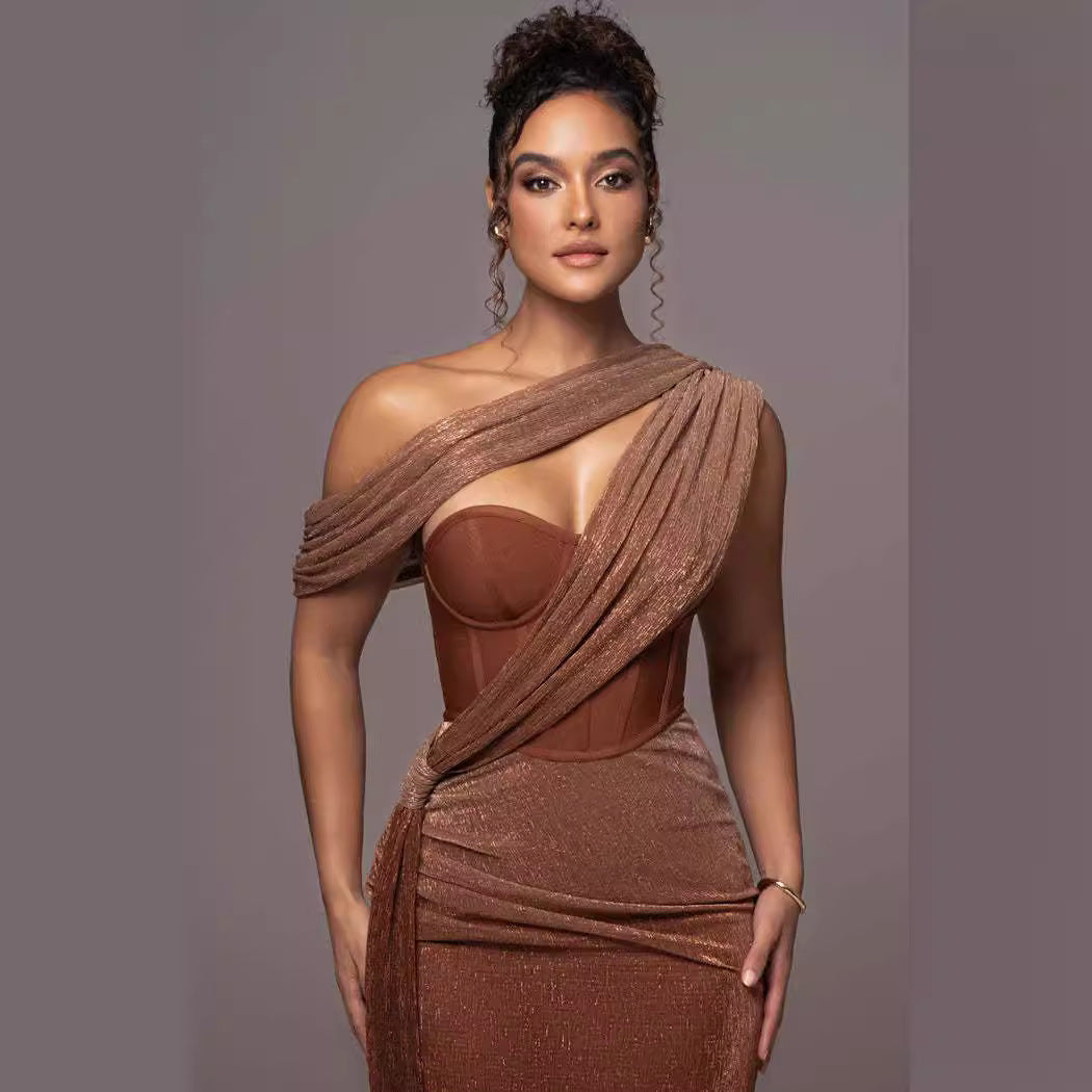 Sleeveless racerback A-line skirt