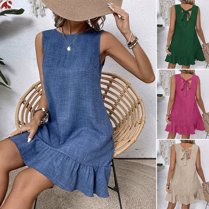 Sleeveless Ruffle A-Line Dress