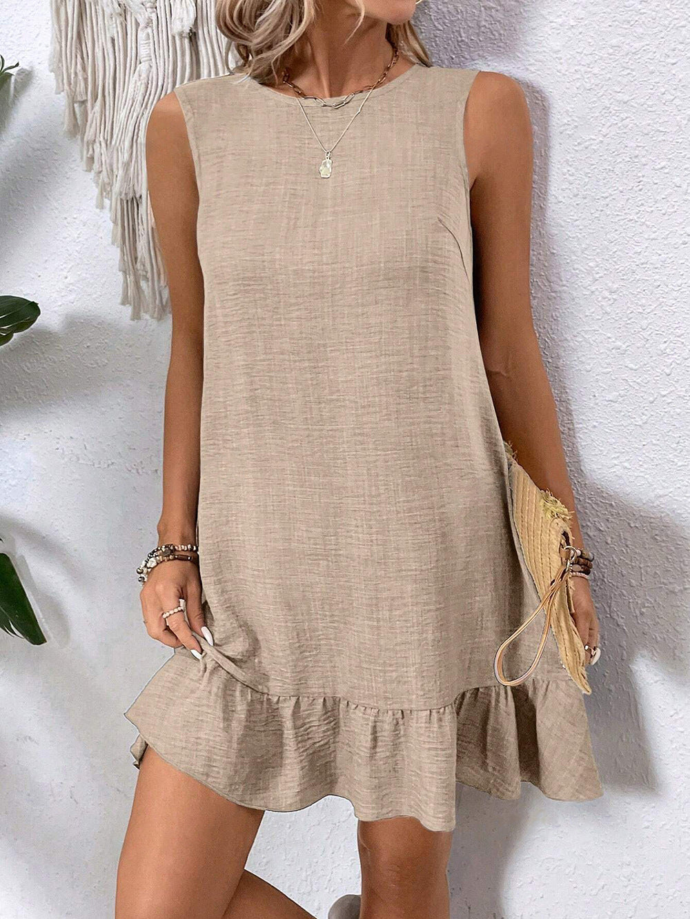 Sleeveless Ruffle A-Line Dress