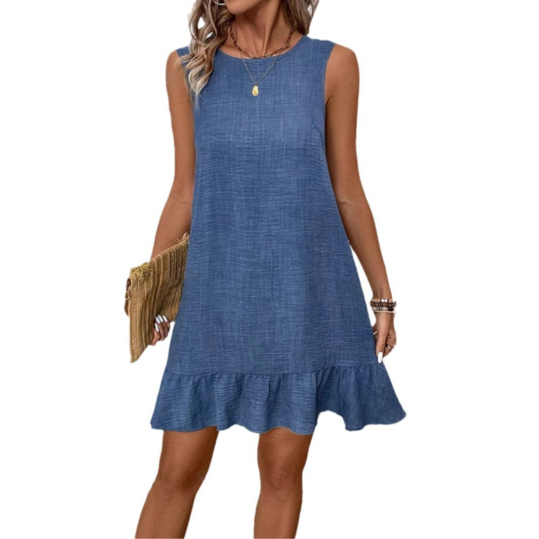 Sleeveless Ruffle A-Line Dress
