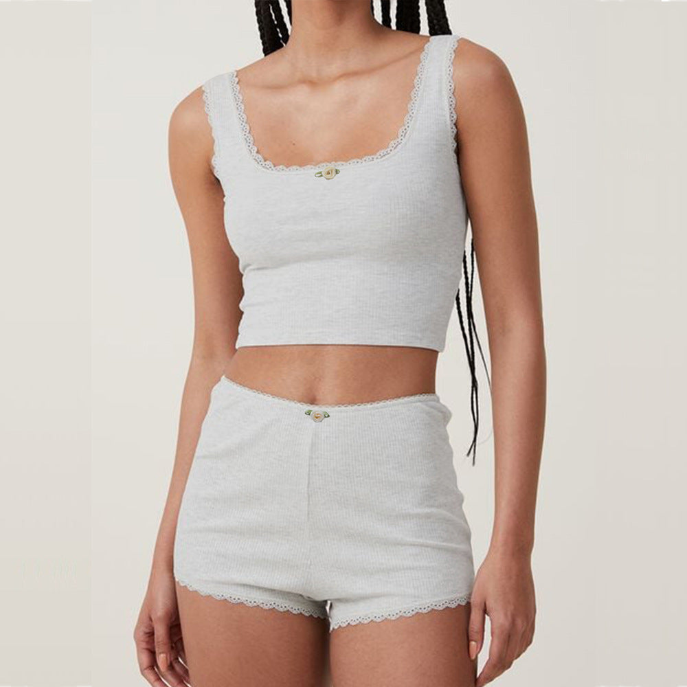 Sleeveless shorts with straps