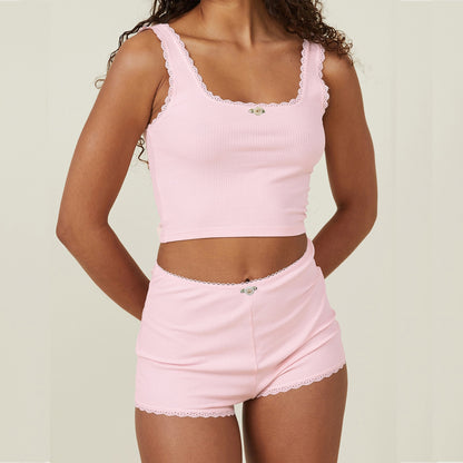Sleeveless shorts with straps