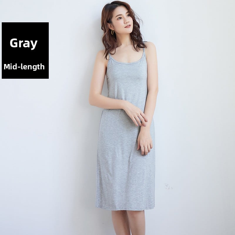 Sleeveless Slip Dress - Loose Fit Casual Inner Skirt