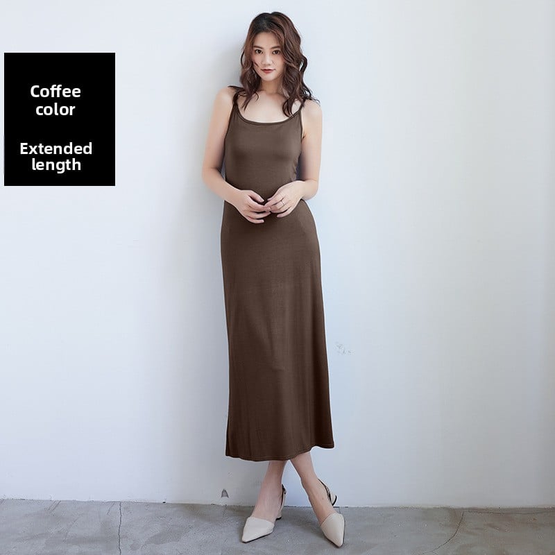 Sleeveless Slip Dress - Loose Fit Casual Inner Skirt