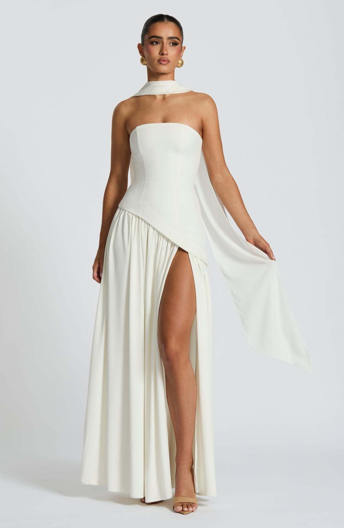 Sleeveless Solid Color Slit Dress