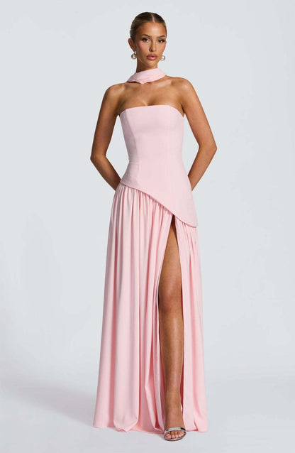 Sleeveless Solid Color Slit Dress