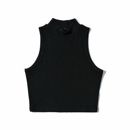 Sleeveless stand collar slim small vest