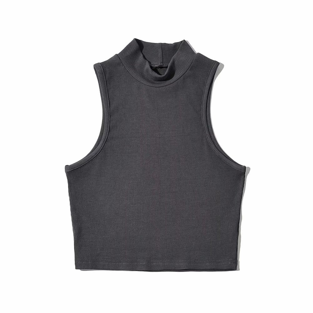 Sleeveless stand collar slim small vest