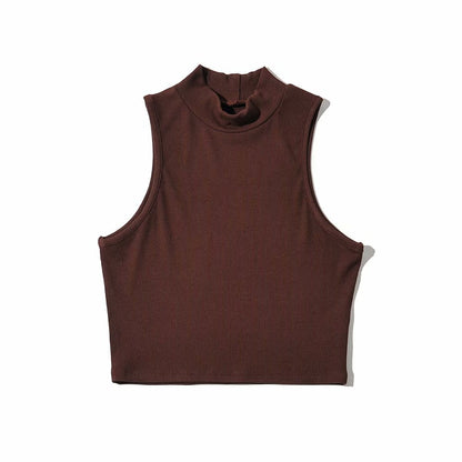 Sleeveless stand collar slim small vest