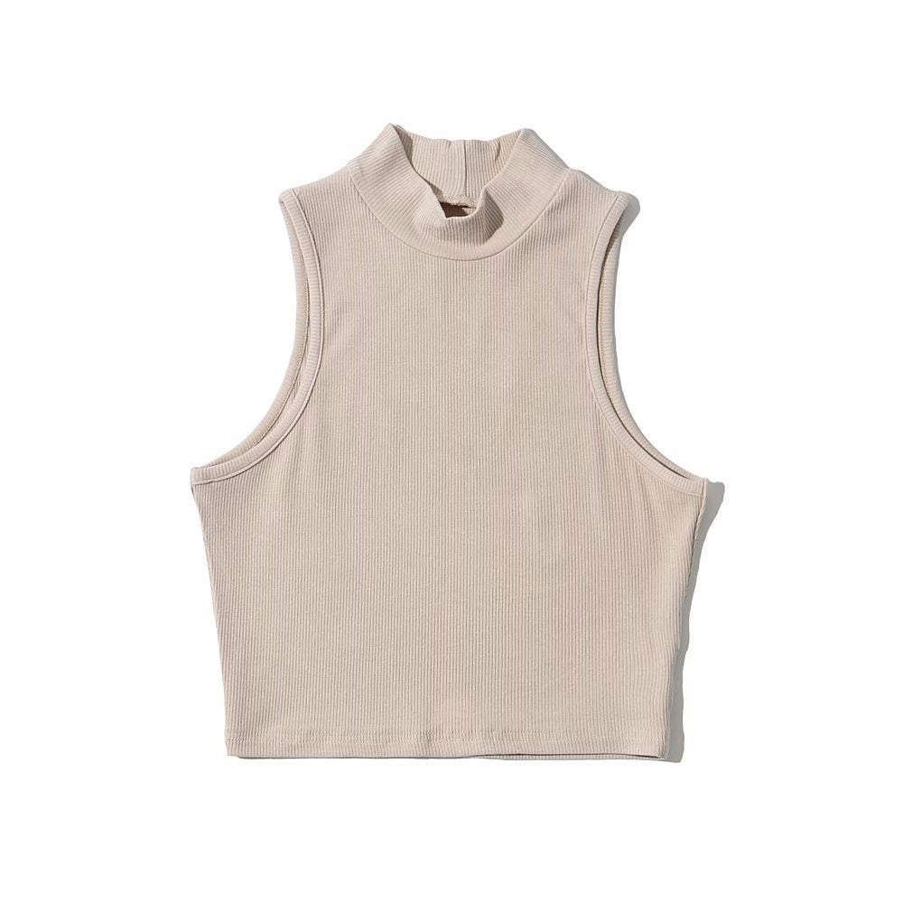 Sleeveless stand collar slim small vest