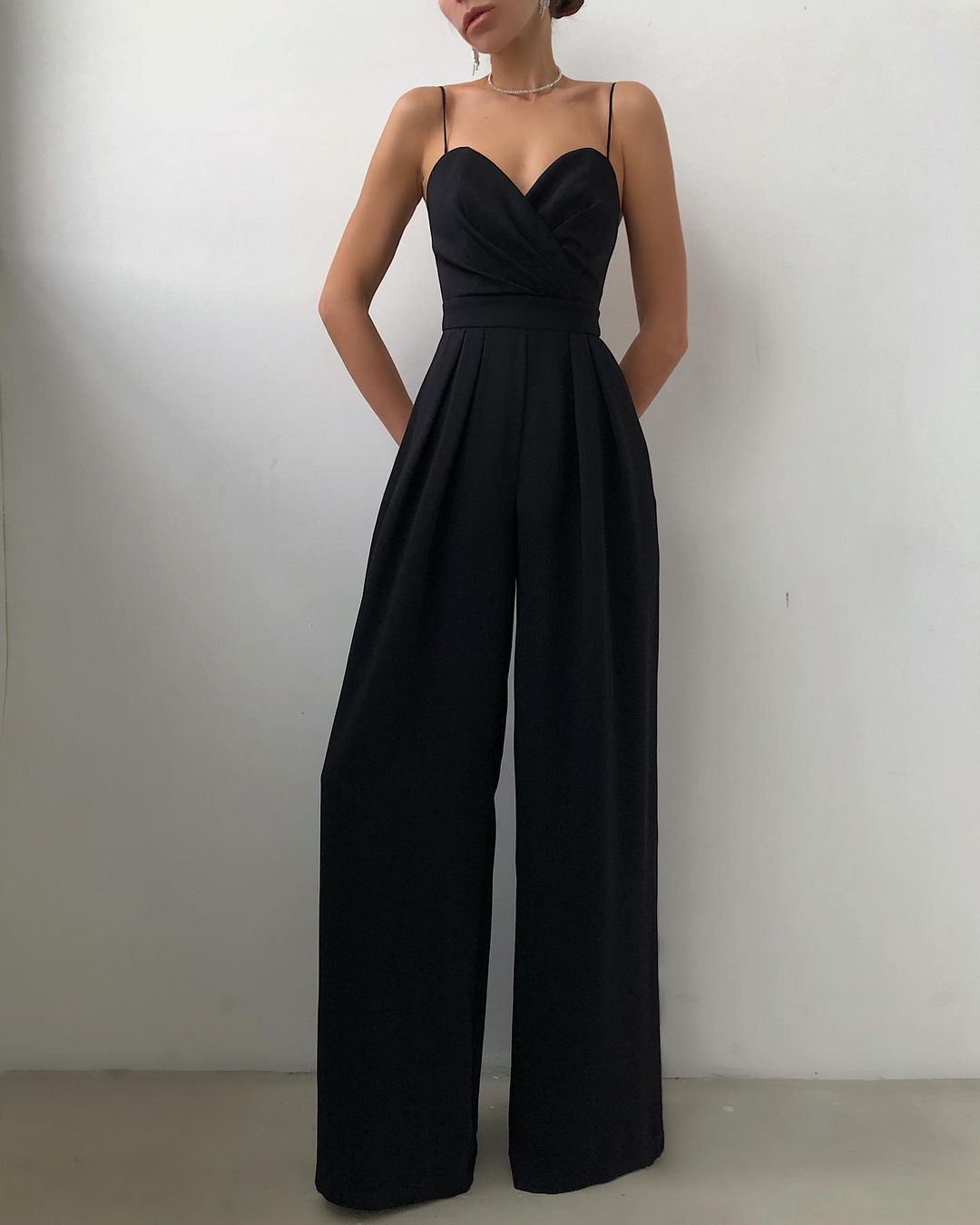 Sleeveless Strapless Jumpsuit with Straight Leg