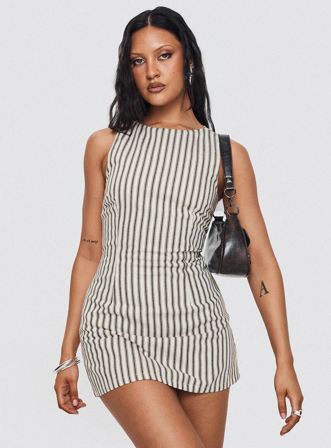 Sleeveless Striped A-Line Dress