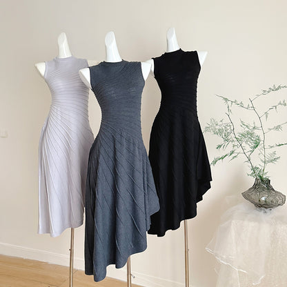 Sleeveless Striped Knit Dress