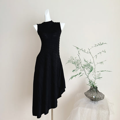 Sleeveless Striped Knit Dress