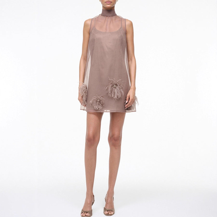 Sleeveless Tie-Waist A-Line Dress