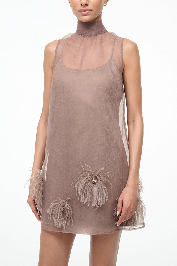 Sleeveless Tie-Waist A-Line Dress