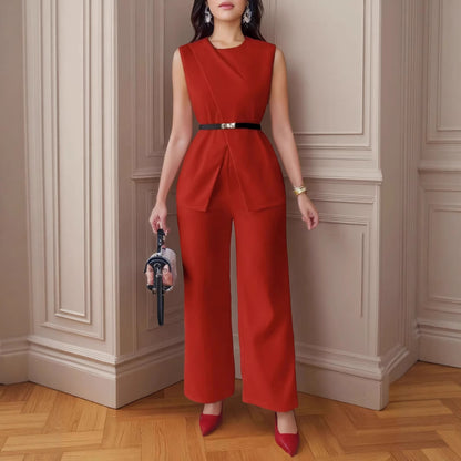 Sleeveless Top and Pants Casual Set