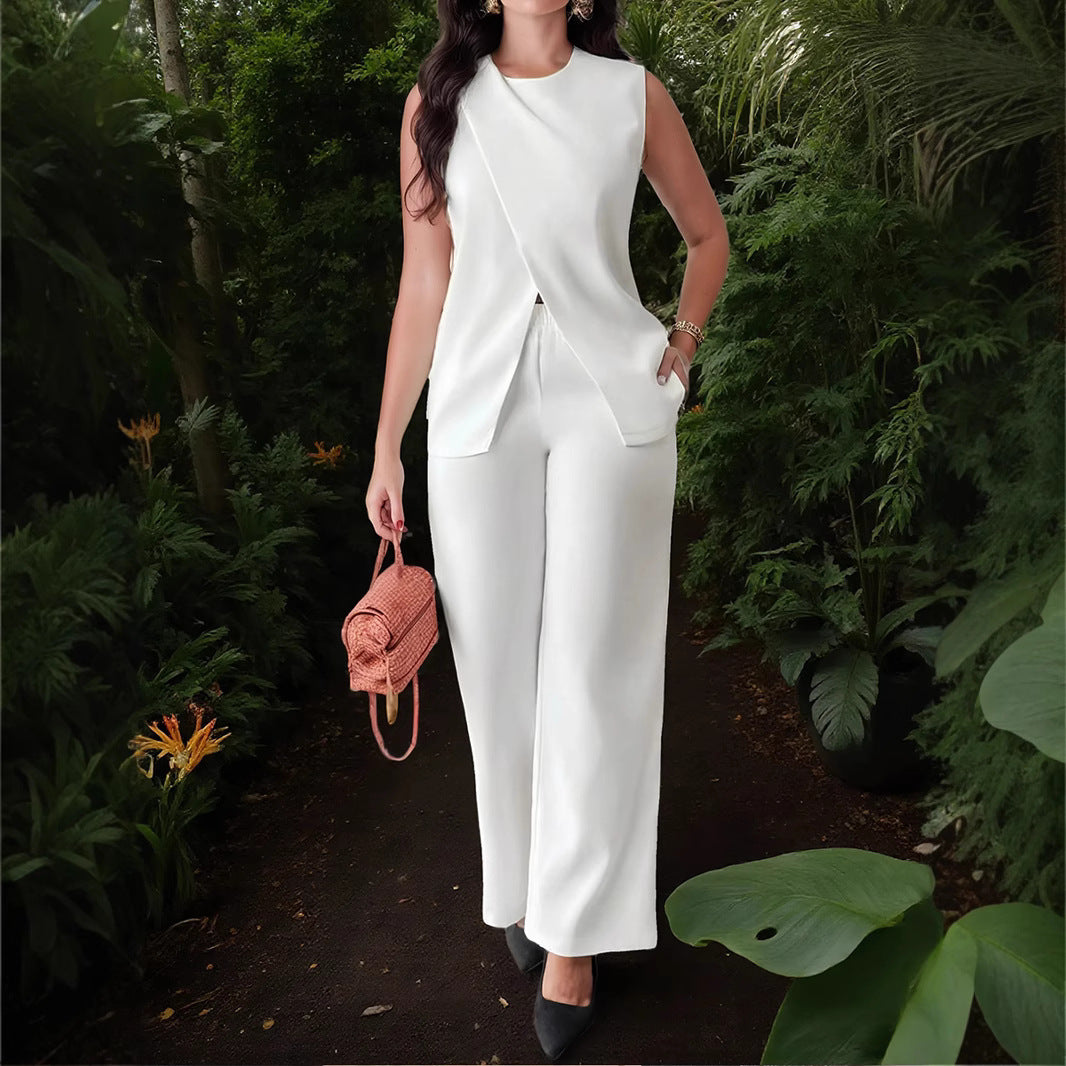 Sleeveless Top and Pants Casual Set
