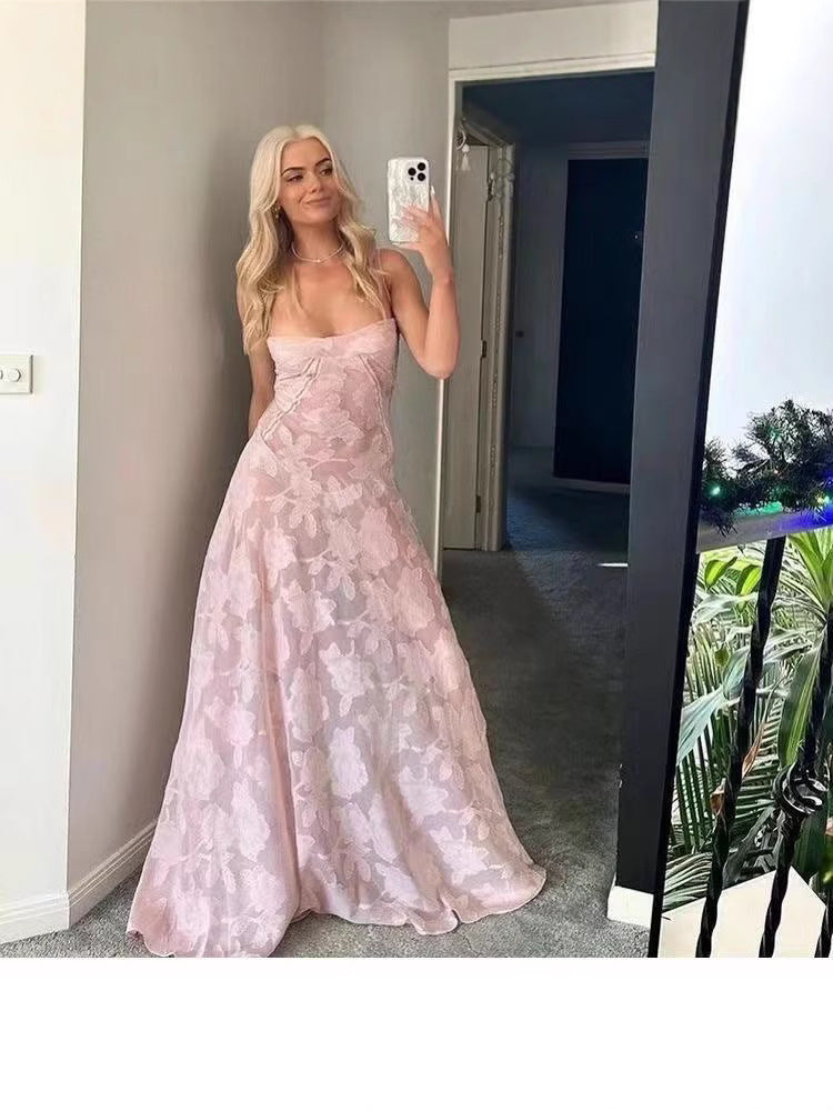 Sleeveless Tube Top Dress with Floral Design