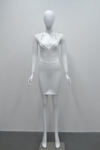 Sleeveless V-neck Bandage Bodycon Dress