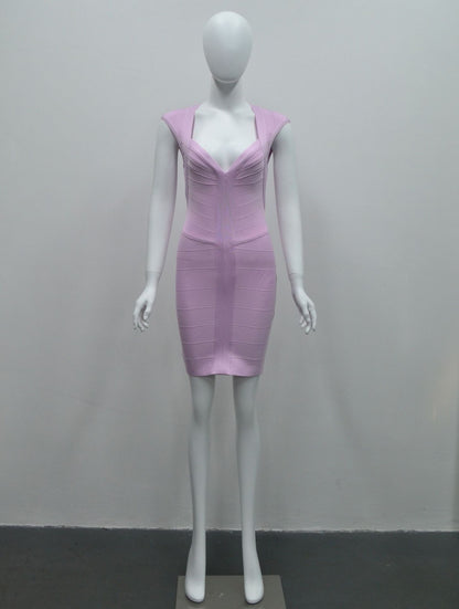 Sleeveless V-neck Bandage Bodycon Dress