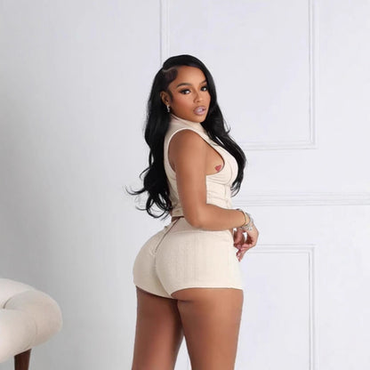 Sleeveless Vest and Shorts Set