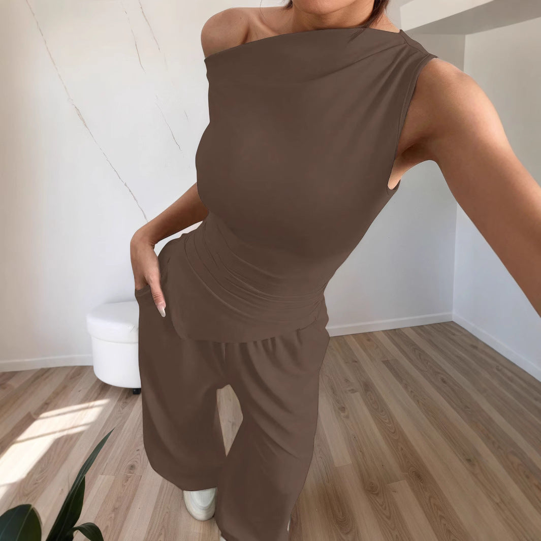 Sleeveless Vest and Trousers Set