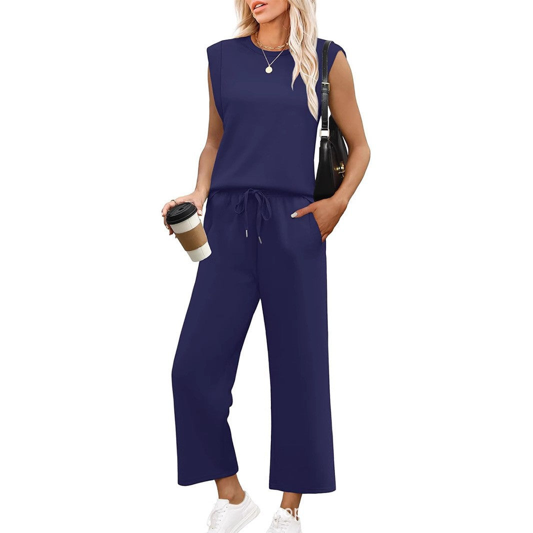 Sleeveless Vest Top and Pants Set