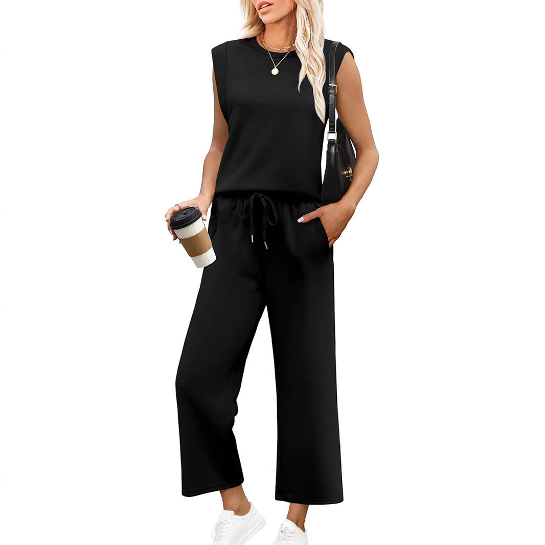 Sleeveless Vest Top and Pants Set