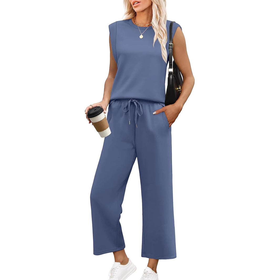 Sleeveless Vest Top and Pants Set