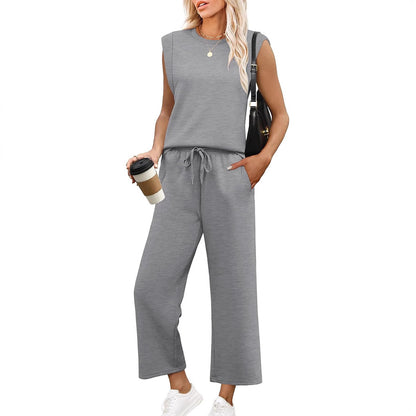 Sleeveless Vest Top and Pants Set