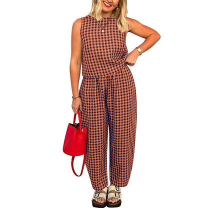 Sleeveless Vest Trousers suit