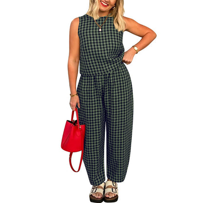 Sleeveless Vest Trousers suit