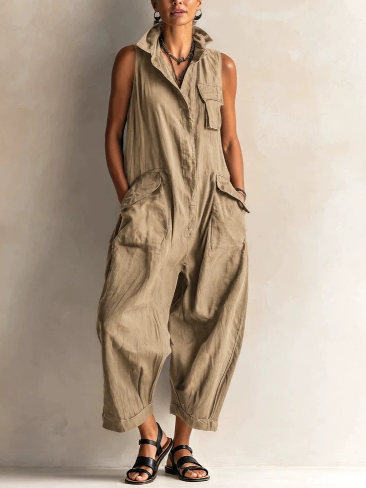 Sleeveless Wide-Leg Jumpsuit