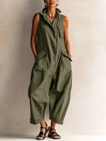 Sleeveless Wide-Leg Jumpsuit