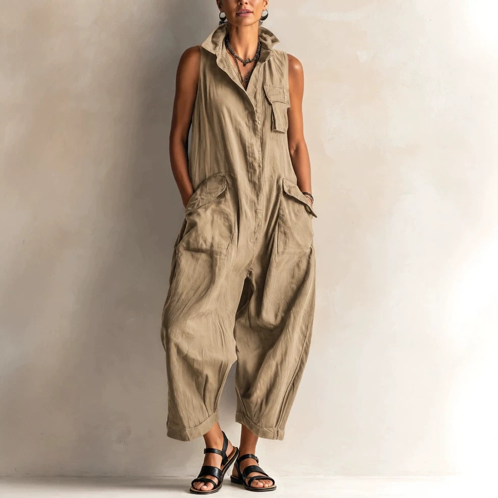 Sleeveless Wide-Leg Jumpsuit