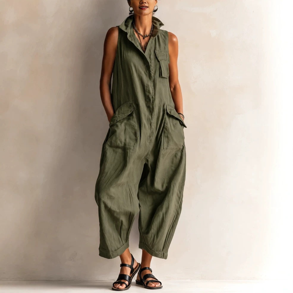 Sleeveless Wide-Leg Jumpsuit