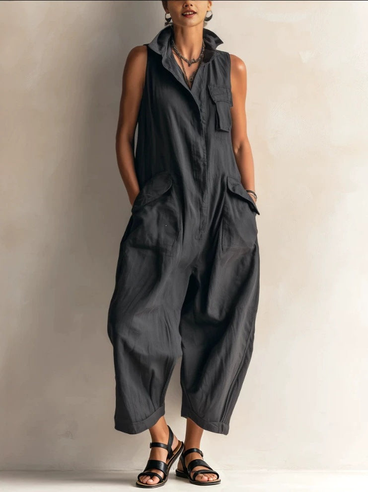 Sleeveless Wide-Leg Jumpsuit