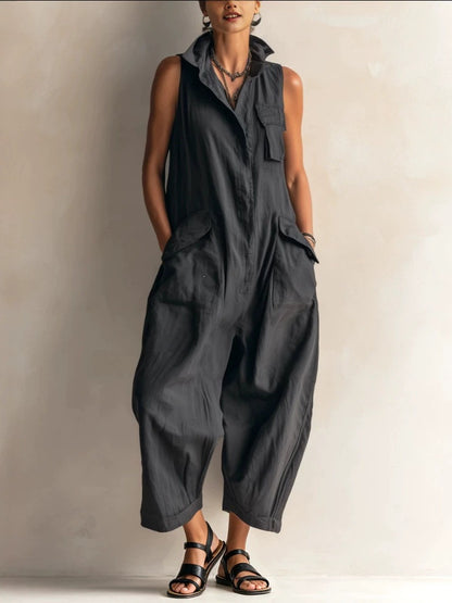 Sleeveless Wide-Leg Jumpsuit