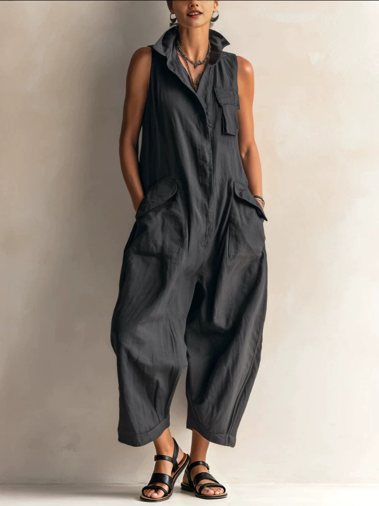 Sleeveless Wide-Leg Jumpsuit